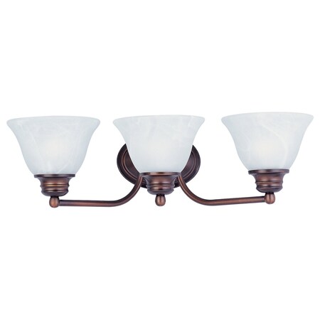 Maxim Three Light Oil Rubbed Bronze Marble Glass Vanity 2688MROI